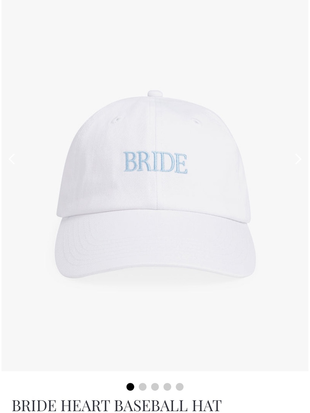 Bride Hat - White with Light Blue Embroidery (favorite daughter) - New/not worn